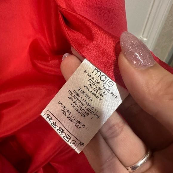 MAJE Paris Pink Zip Pocket Blazer With Gold Accents Size 38 (US 6) - Picture 7 of 8